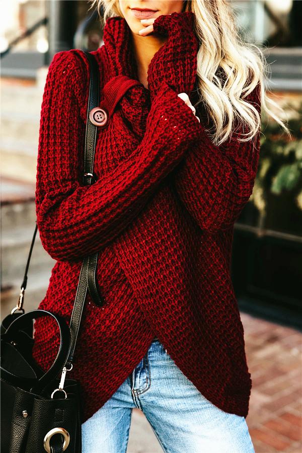 Just For You Sweater Cardigan - Dark Red Cardigans VICI M Red 