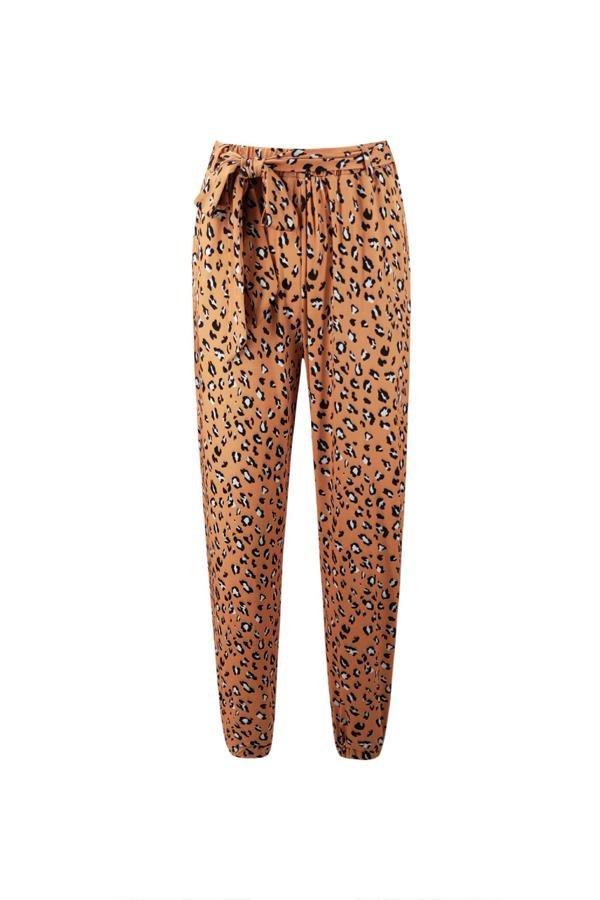 Leopard Straight Belt Pants Pants 5201904110309 L khaki 