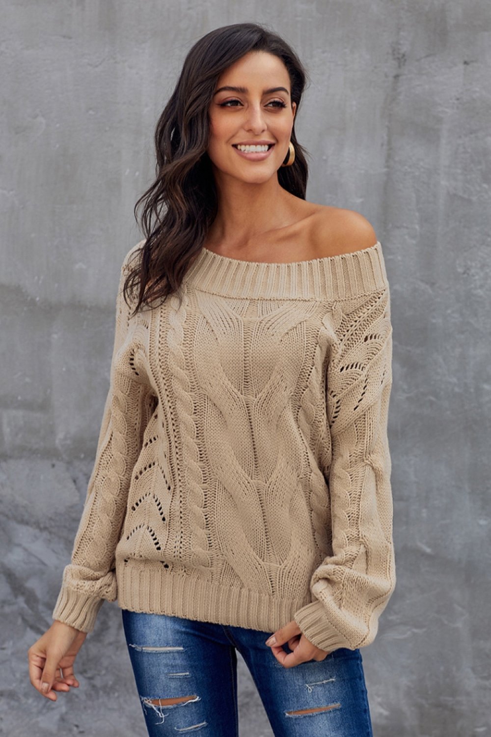 Loose Cable Solid Color Pullover - Pavacat