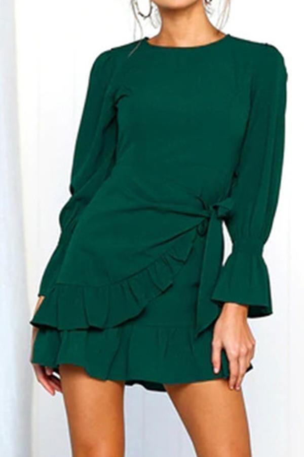 Seven-color Slim Strap Dress Dress 5201905080500 green L 