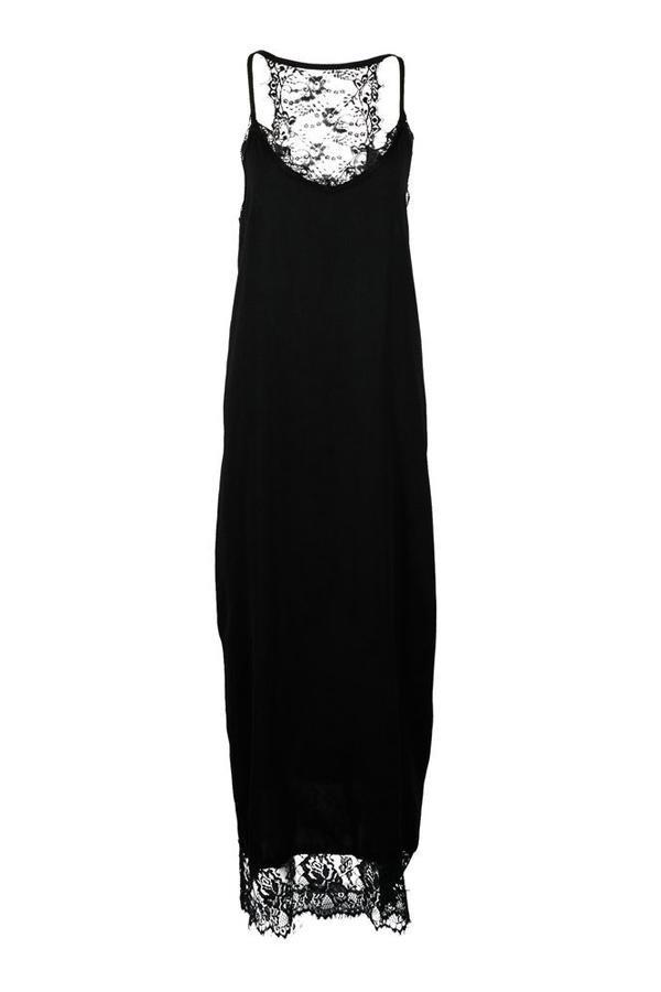 Sexy Strap Lace Loose Slit Skirt Dress Dress 5201905080500 L black 