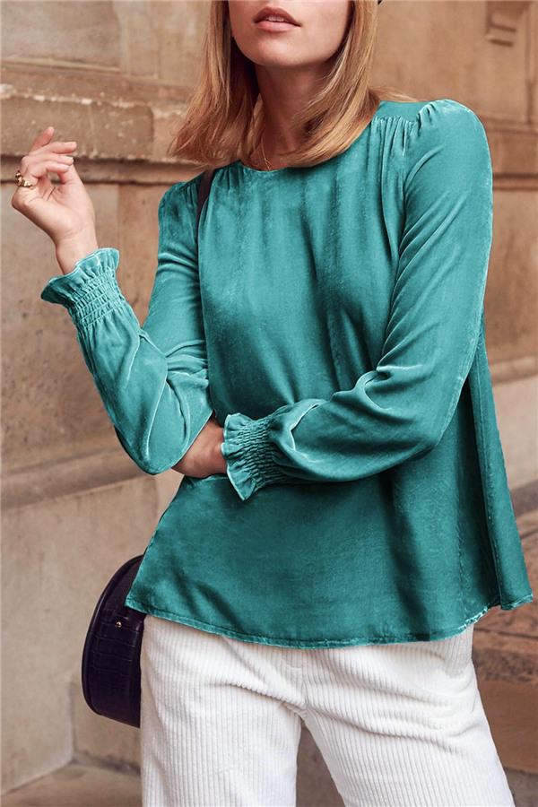 Solid Color Pleuche Tee - Blue Sweatshirts 5201812281308 S blue 