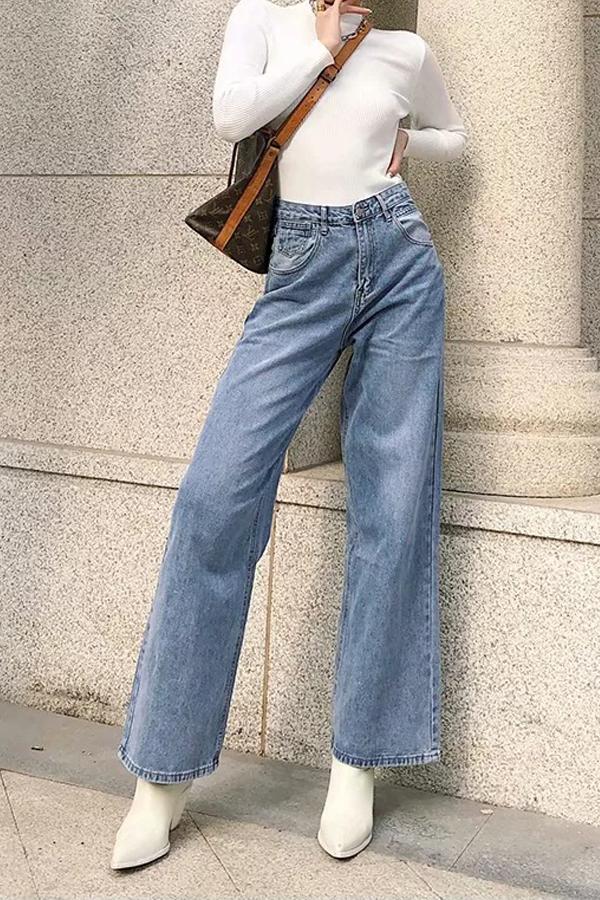 Streetwear High-waisted Jeans Jeans 5201902191238 L lightblue 