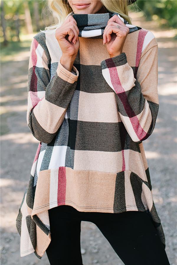 Streetwear Striped Irregular Tee Sweatshirts 5201901051526 L khaki 