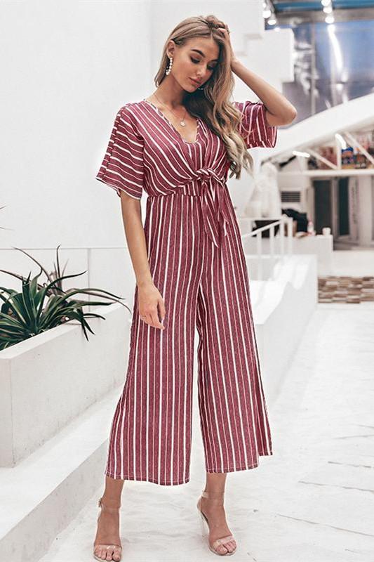 Tell The News Striped Jumpsuit - Pavacat