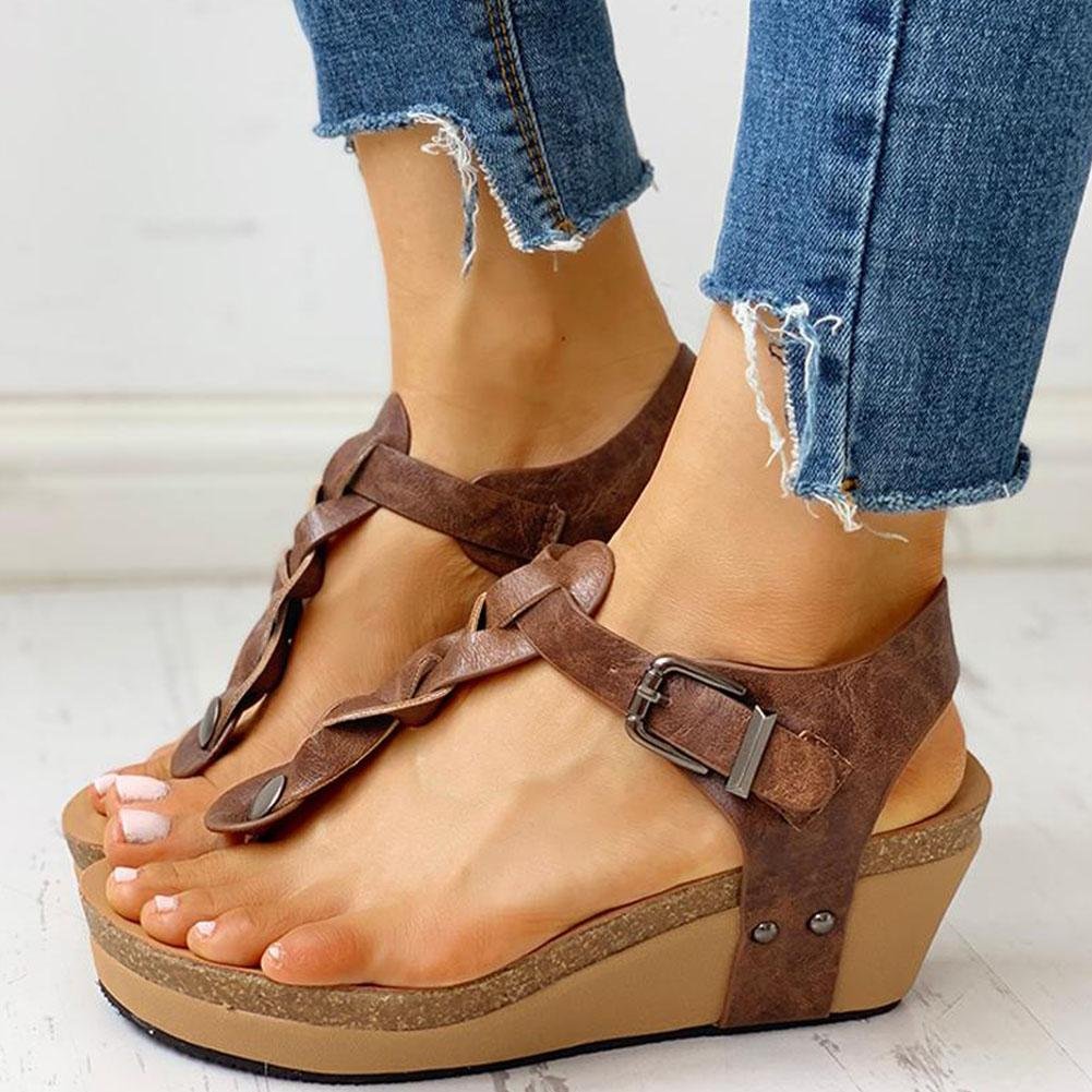 Wedge Heel Leisure Flip Flops Sandals - Pavacat