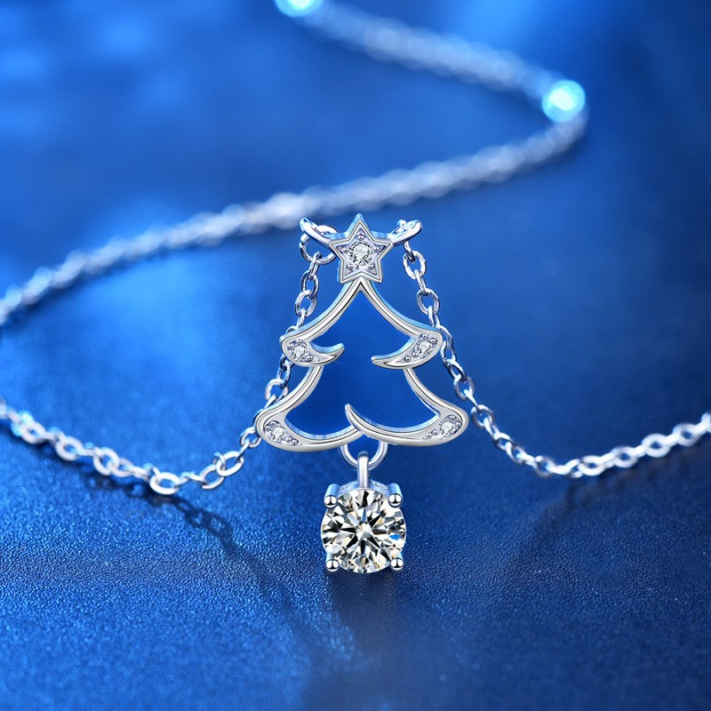 Gold-Tone Christmas Tree Necklace