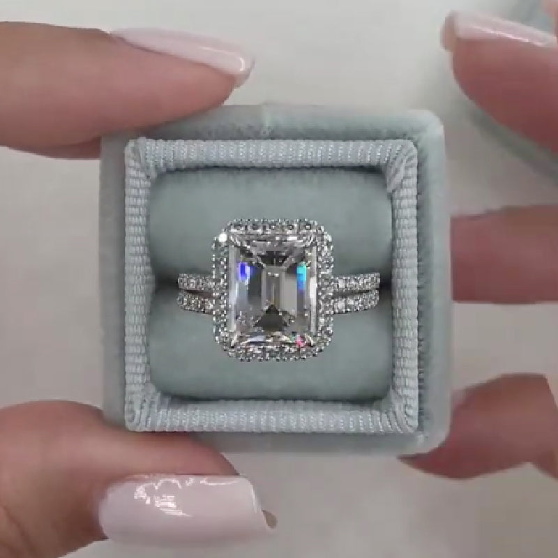 Fake emerald cut on sale ring