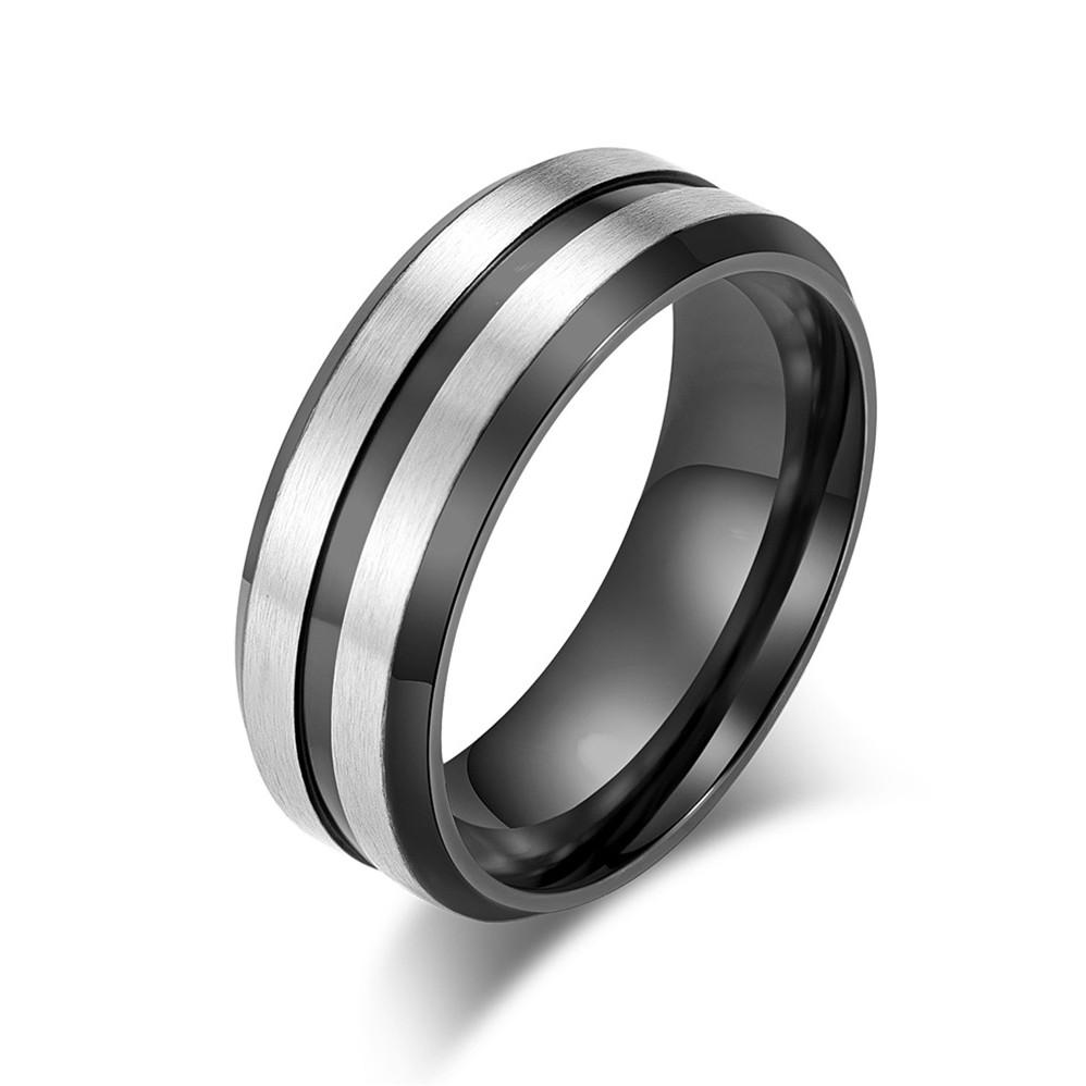 Brushed stainless steel 2025 wedding band