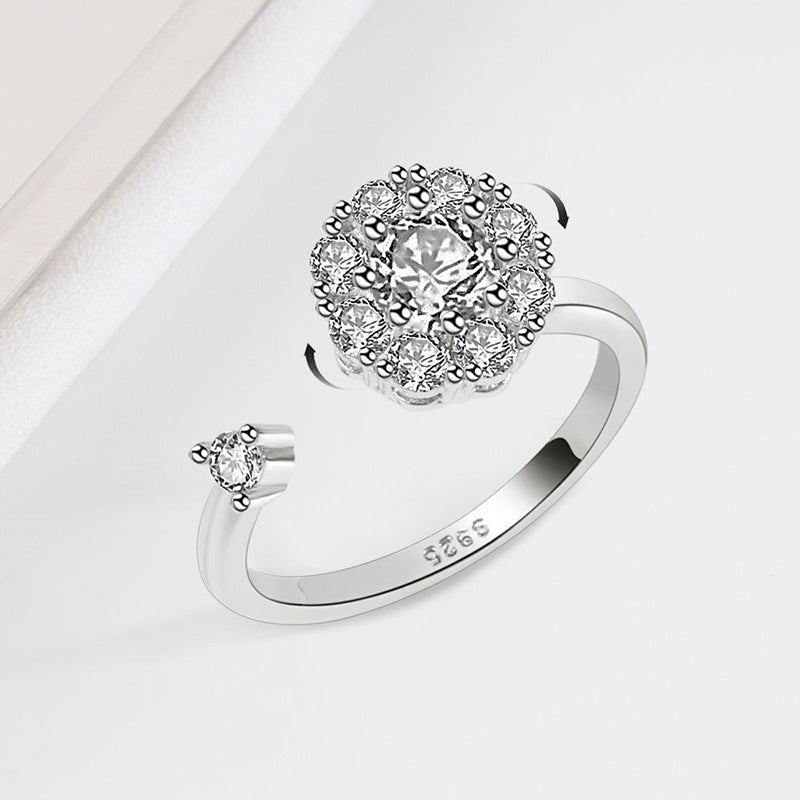 Cherry Blossom Fidget Spinner Ring | White ring, Rose gold jewelry, Women  rings