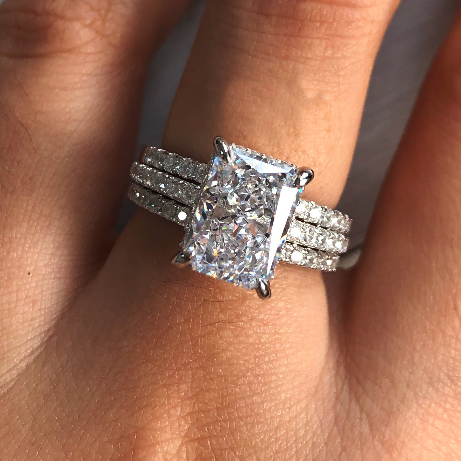 The Amore Princess Cut Engagement Ring Set – Modern Gents
