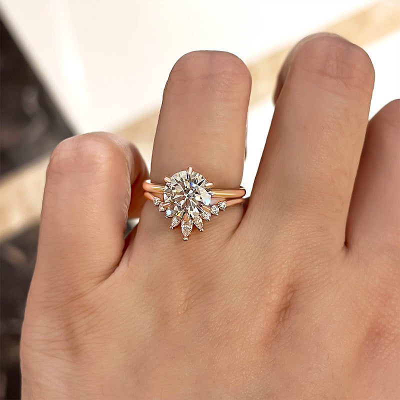 Rose gold store round diamond ring