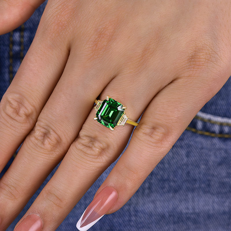 Lab Grown Diamonds Asscher Cut Pink Sapphire Ring 14kt Gold – Setra New York