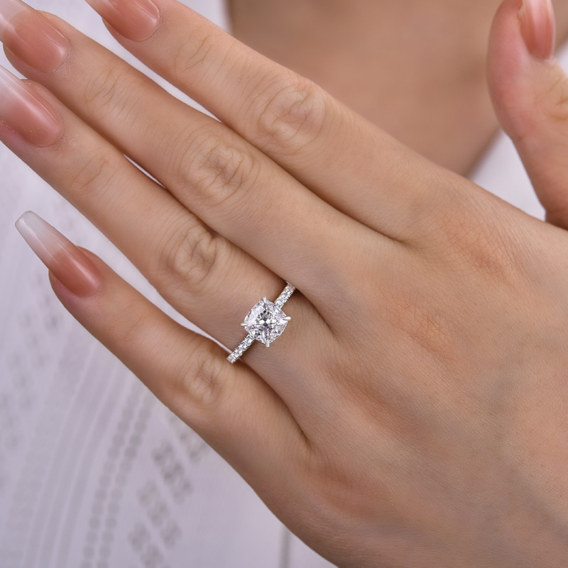 Shiny White Sapphire Round Cut Ring Women Wedding Engagement Ring