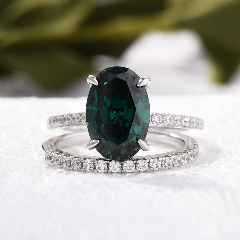 Green wedding sales ring sets