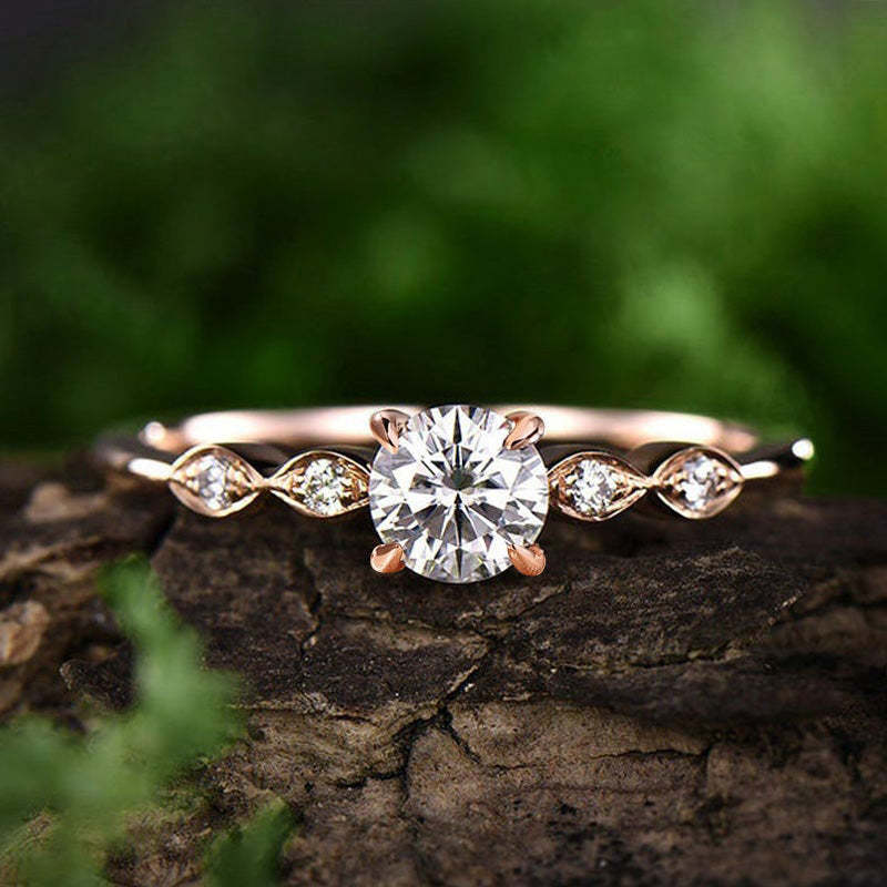 Maxine Rose Gold Round Cut Promise Ring-Maxinejewelry – Maxine Jewelry