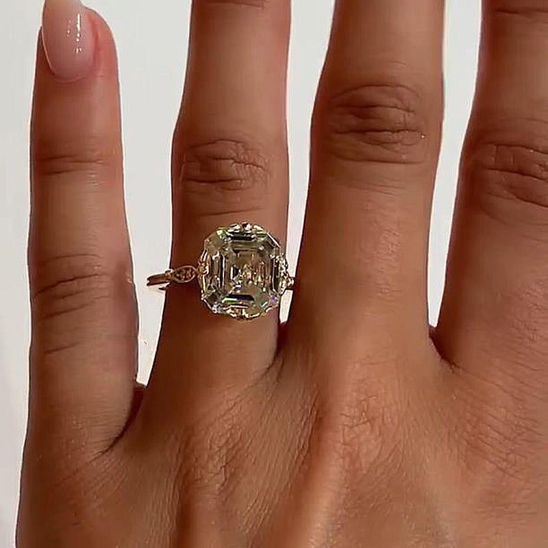 Amazing Platinum Diamond Asscher Cut Diamond Engagement Ring - Lippa's  Jewelry
