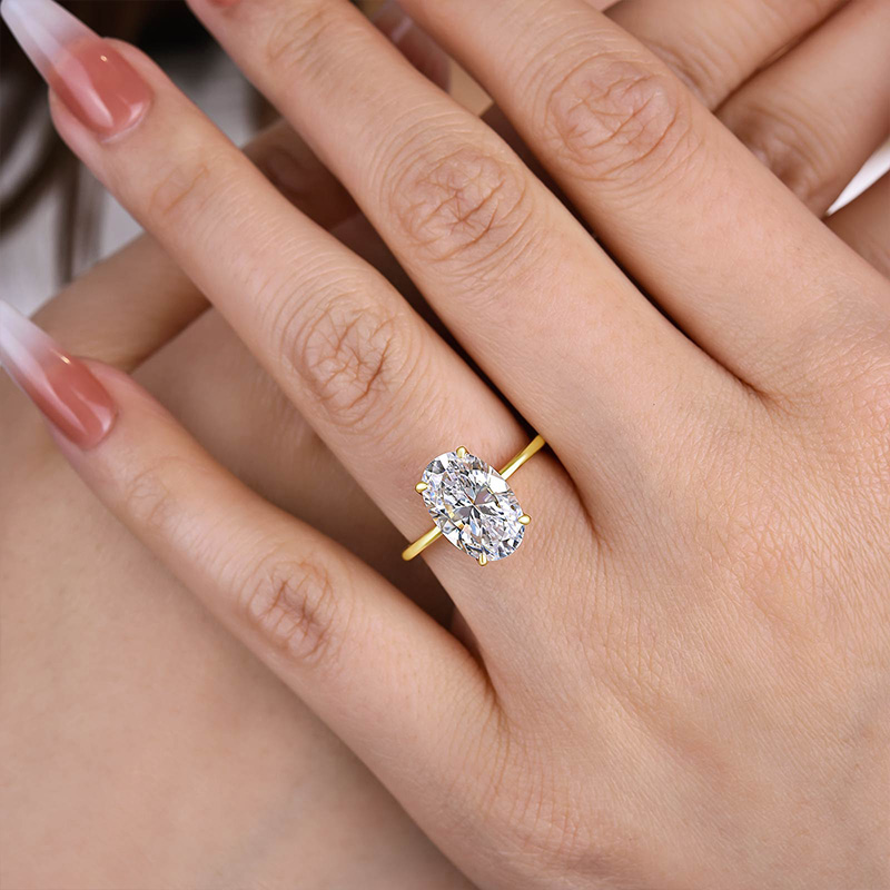 Yellow Gold Oval Engagement Rings | 77Diamonds