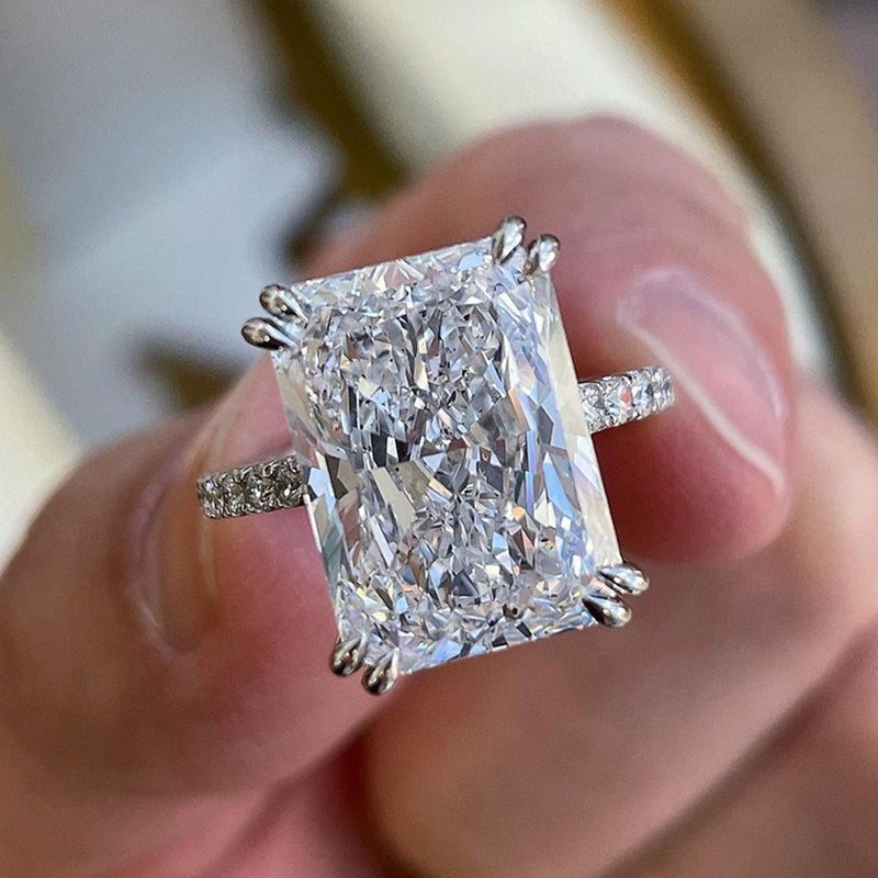 Large radiant cut diamond ring deals