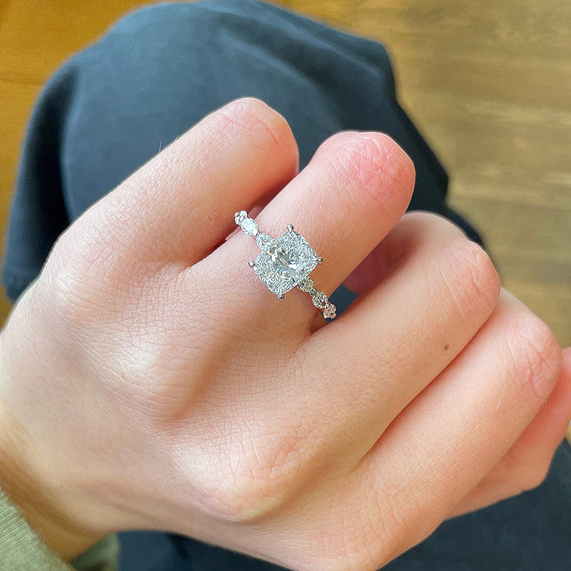 Women's Plum Blossom Cut Diamond Engagement Ring