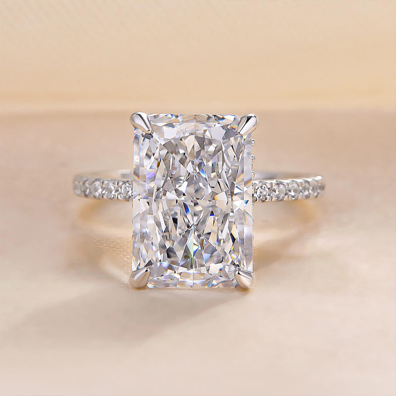 Classic Big Radiant Cut Simulated Diamond Engagement Ring for Women