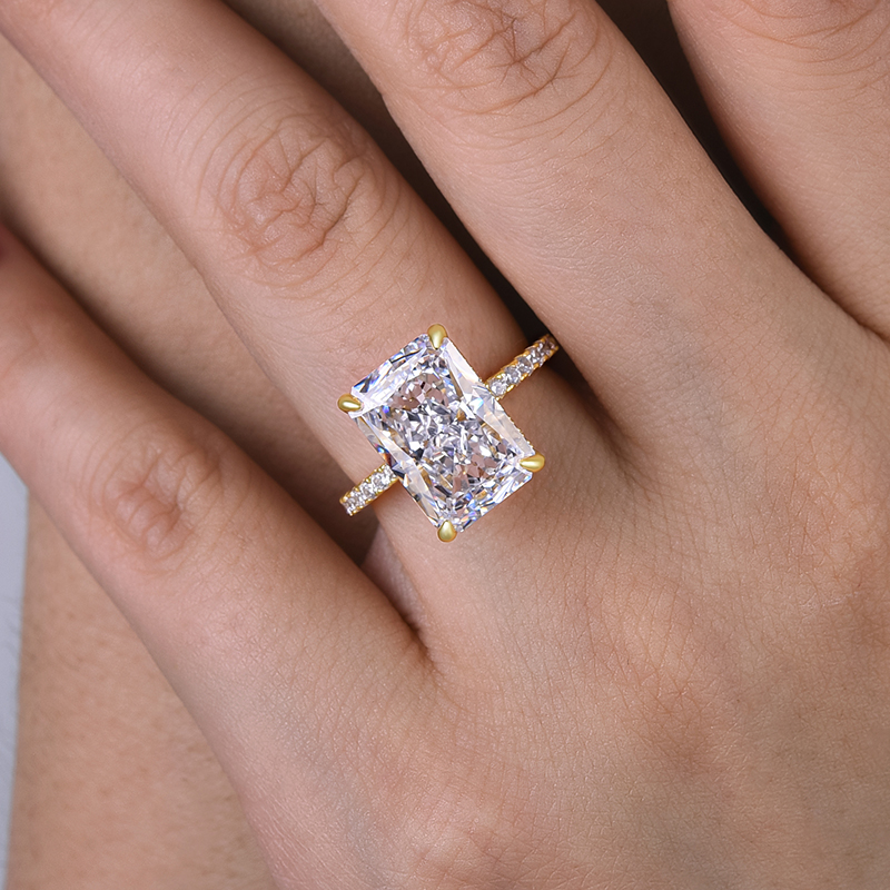 Large Oval Moissanite Engagement Ring Rose Gold Halo Diamond Pave Ring | La  More Design