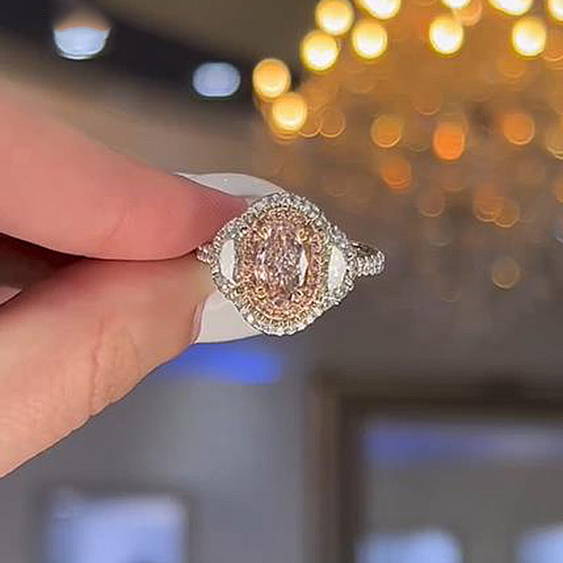Pink Sapphire Asscher Cut and Trillion Cut Three Stone Engagement from  Black Diamonds New York