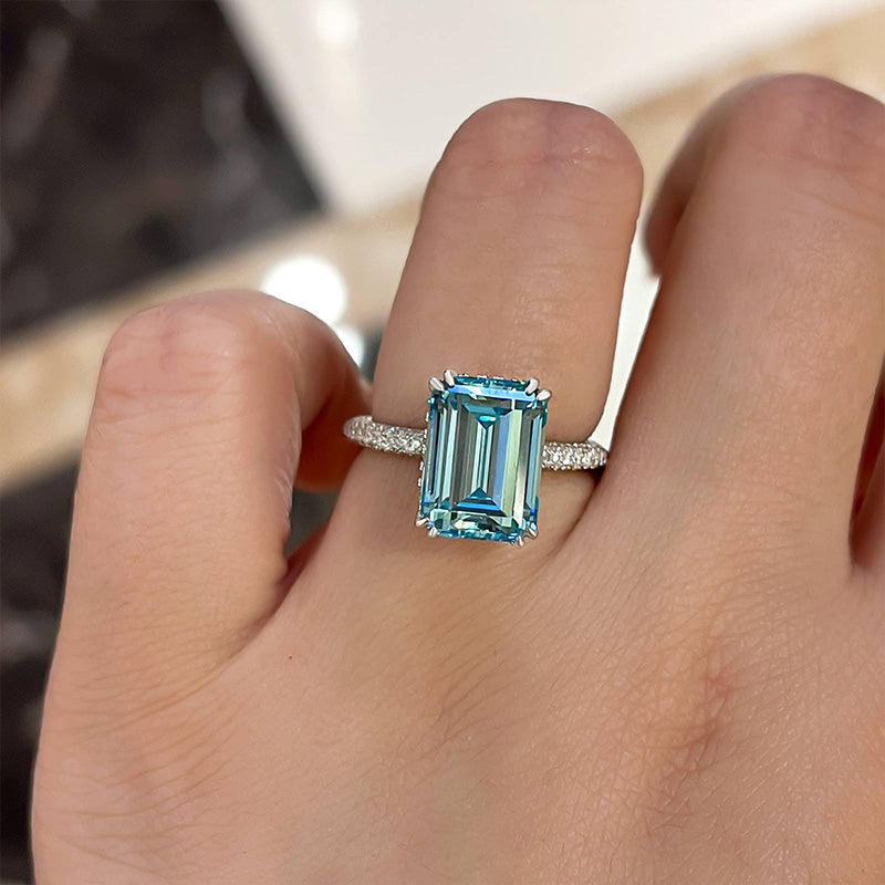 Blue sales emerald ring