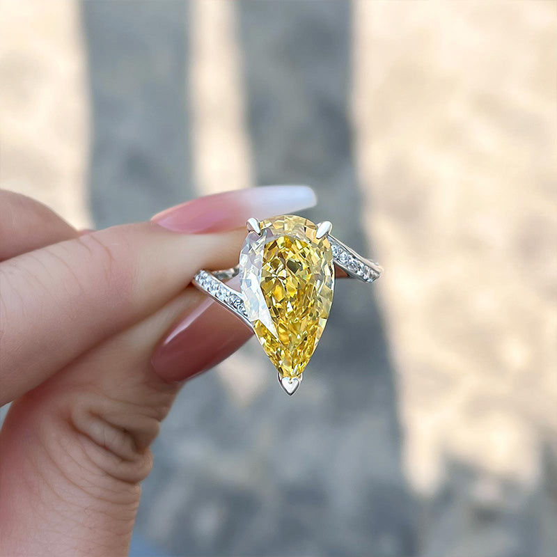 Yellow sapphire ring on sale silver