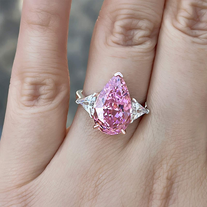 Pink sapphire teardrop on sale ring