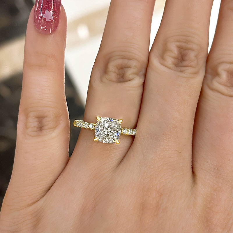 Shiny White Sapphire Round Cut Ring Women Wedding Engagement Ring