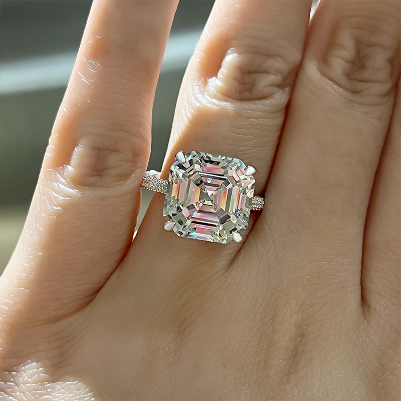 Asscher Cut Lab Diamond Solitaire Ring | Deltora Diamonds AU