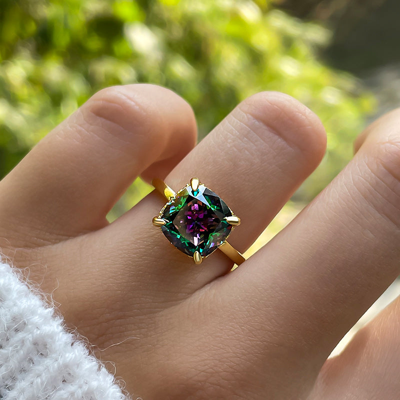 Alexandrite cushion store cut ring