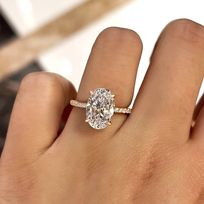 Sterling Silver Engagement Rings - 5ct VVS Moissanite Diamond Ring –  peardedesign.com