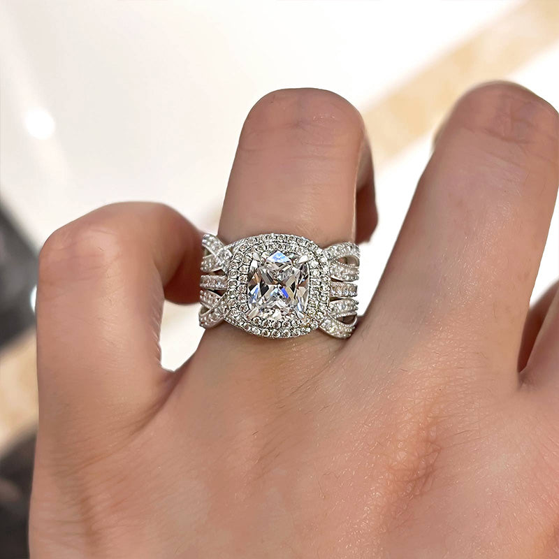Uneek Elongated Cushion-Cut Diamond Halo Engagement Ring wit | Parris  Jewelers | Hattiesburg, MS