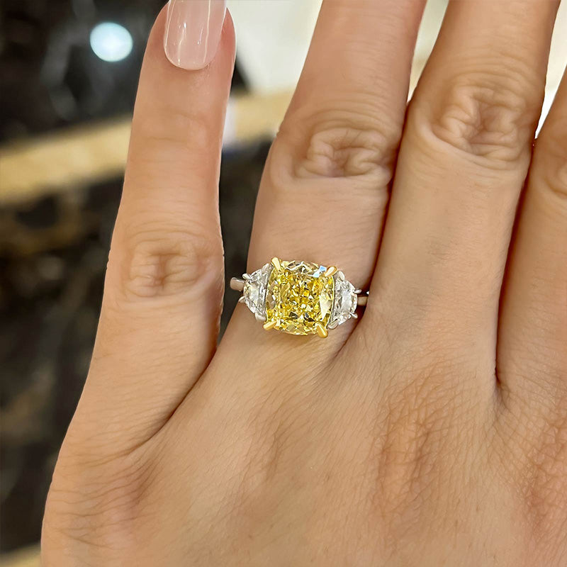 Yellow stone engagement deals rings