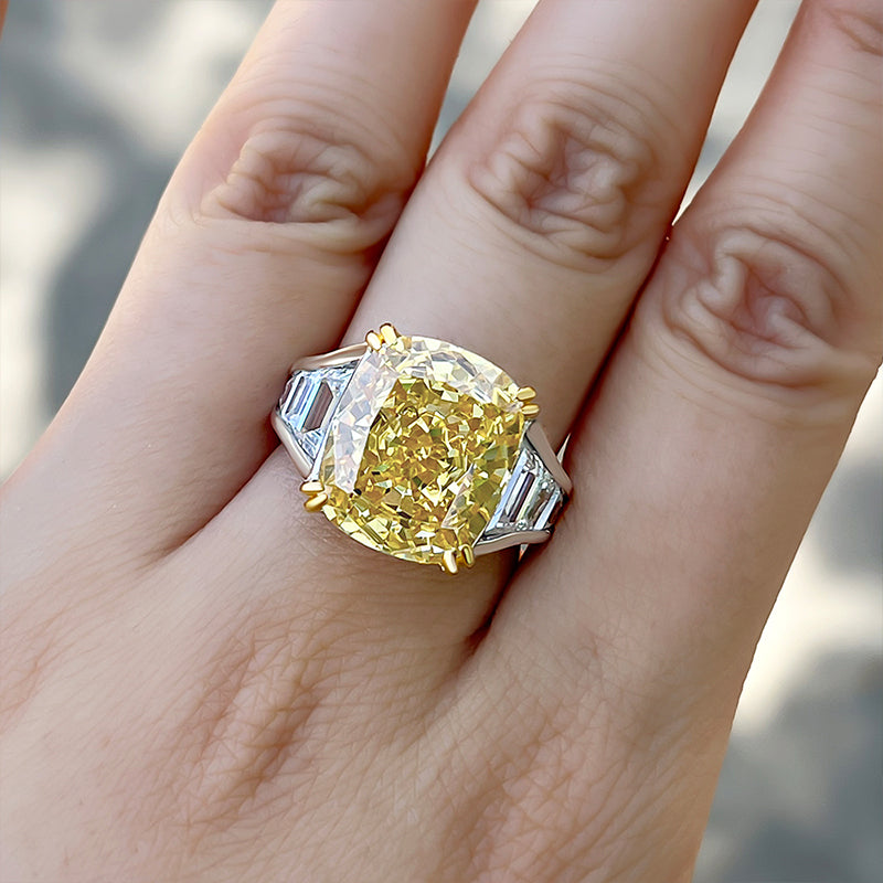 4.15 Carats Natural Yellow Sapphire Ring - Gleam Jewels