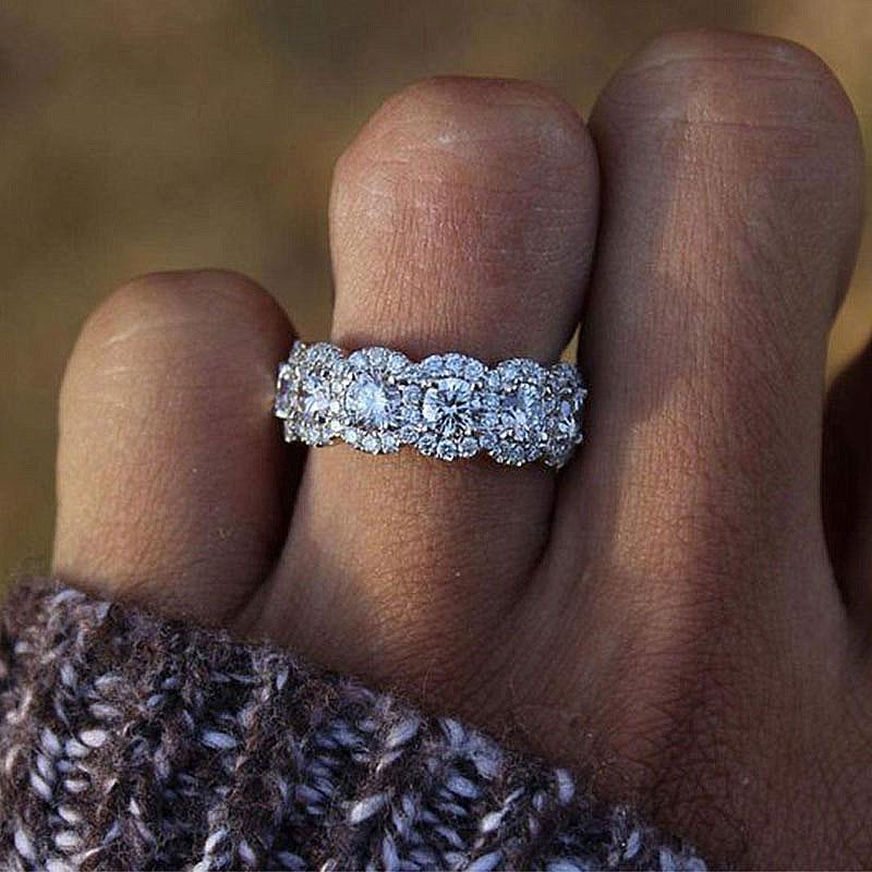 Bidobibo Diamond Ring Couple Rings For Him And Her Luxury Square Diamond  Shining Rings Silver Romantic Engagement Anniversary Rings Promise Rings  for Her Gift for Mother Wife Girl Friend - Walmart.com