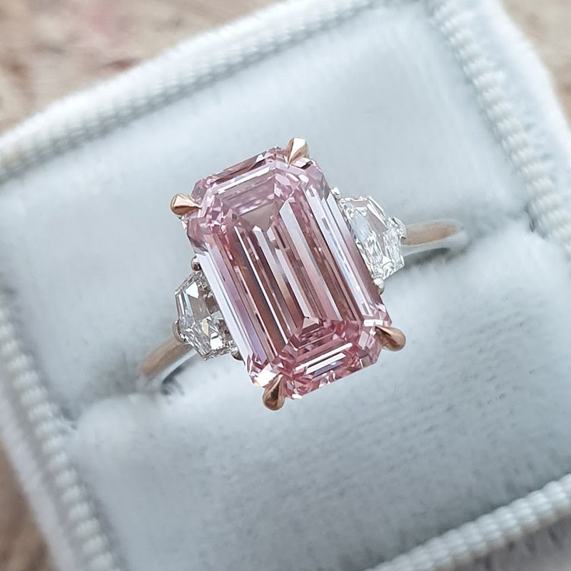 Morganite emerald deals cut ring