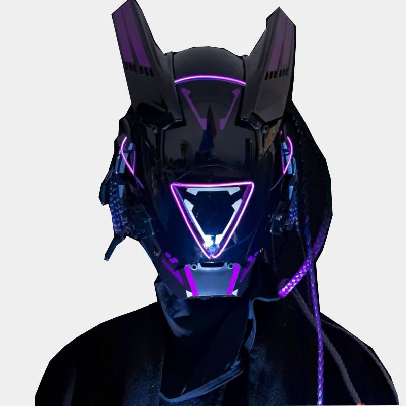 Purple Cyberpunk Futuristic Helmet-Bestseler-URBANLAZYMAN