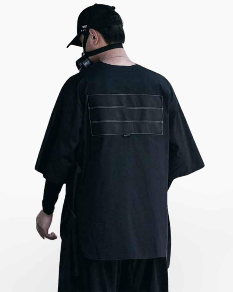 Techwear Black Oversized Shirt-Bestseler-URBANLAZYMAN