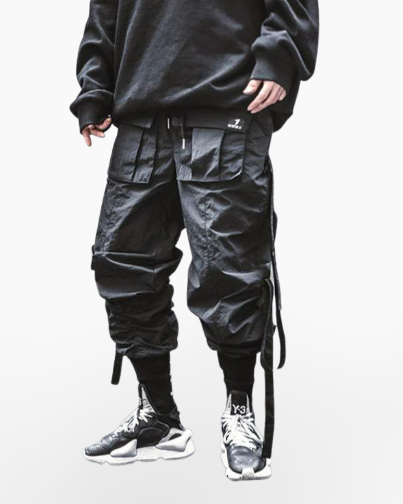 Techwear Black Streetwear Pants-Bestseler-URBANLAZYMAN