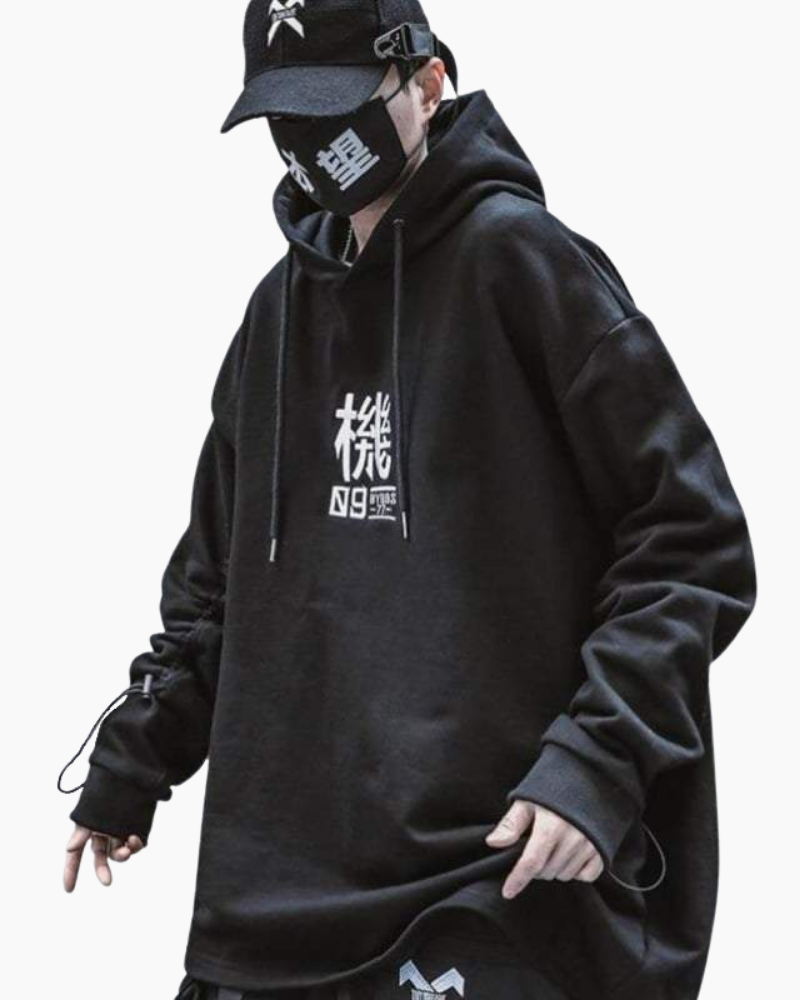 Techwear Black Tactical Hoodie-Bestseler-URBANLAZYMAN