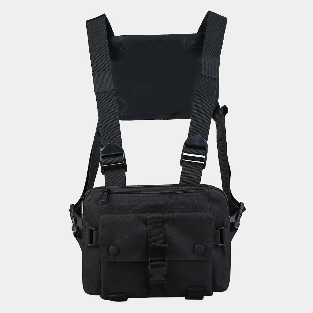 Black Utility Chest Bag-Bestseler-URBANLAZYMAN