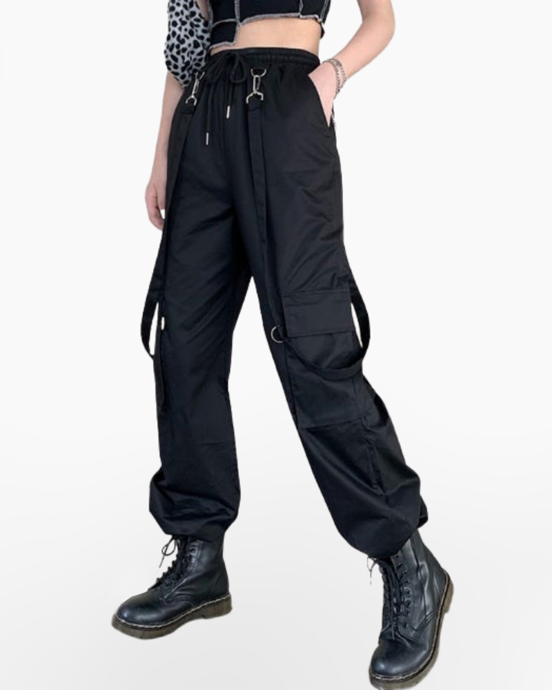 Techwear cargo pants with straps women-Bestseler-URBANLAZYMAN