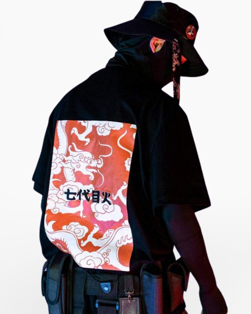 Techwear Japanese Dragon Shirt-Bestseler-URBANLAZYMAN