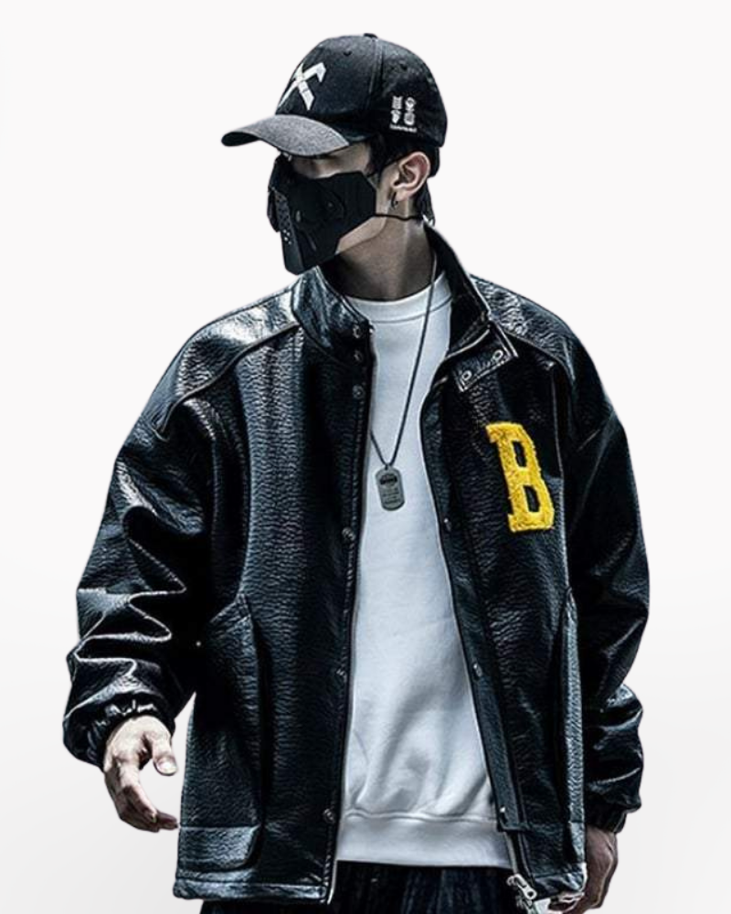 Techwear Leather Jacket-Bestseler-URBANLAZYMAN
