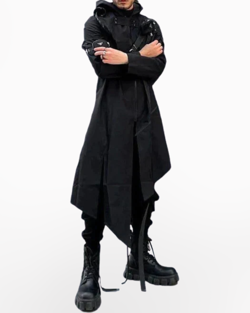 Long Black Techwear Jacket-Bestseler-URBANLAZYMAN