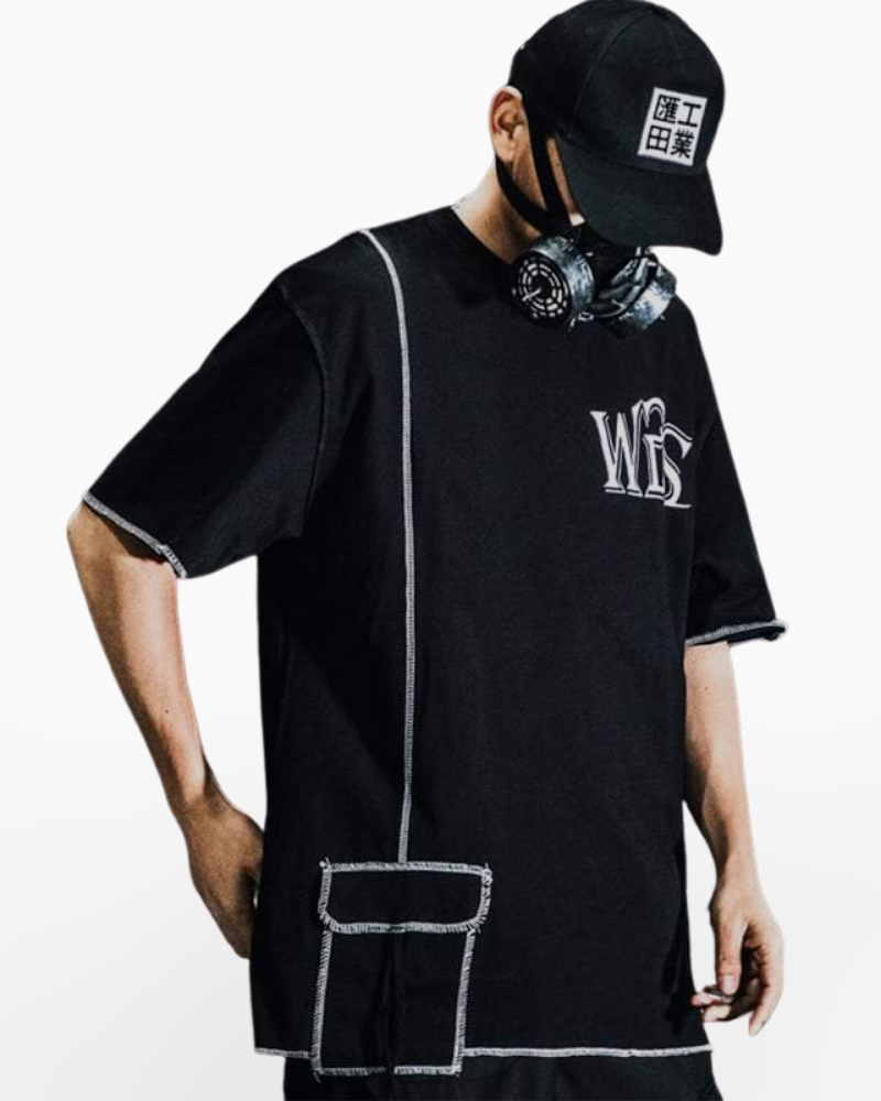 Techwear Mens Shirt with Pockets-Bestseler-URBANLAZYMAN