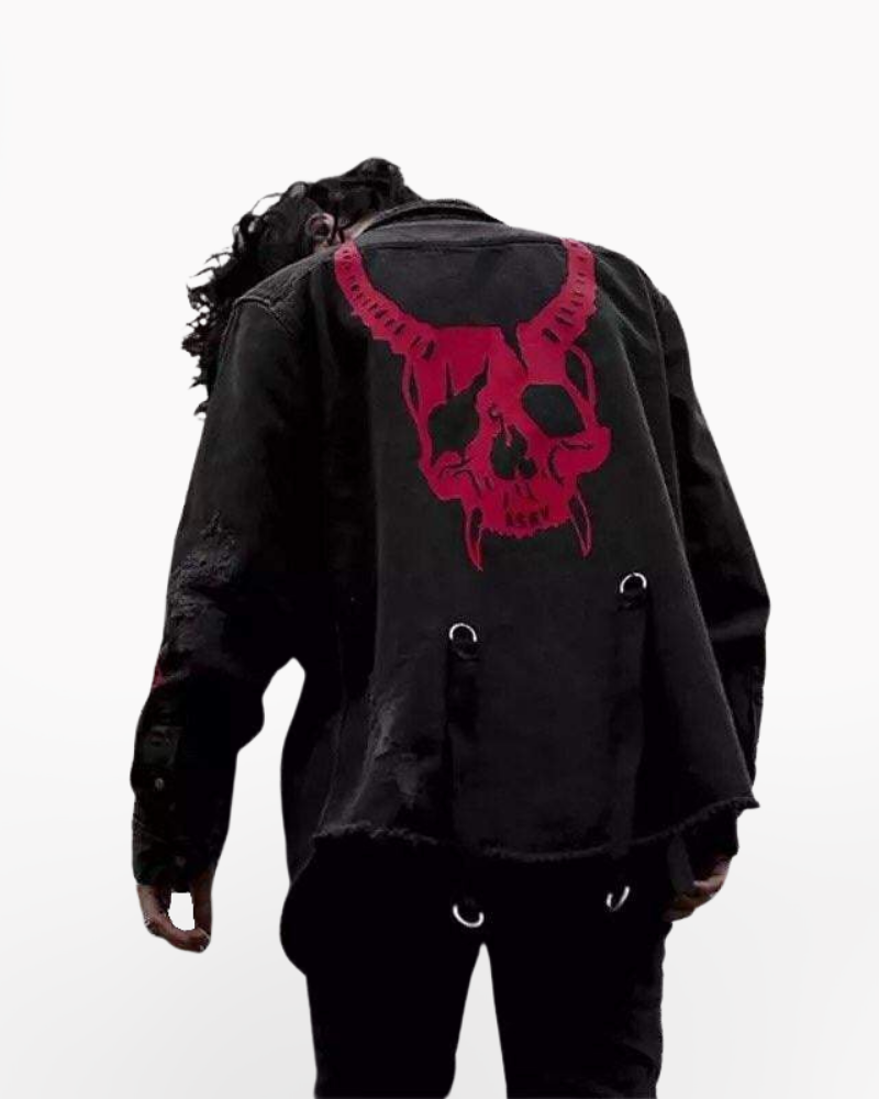 Techwear Punk Black Denim Jacket-Bestseler-URBANLAZYMAN